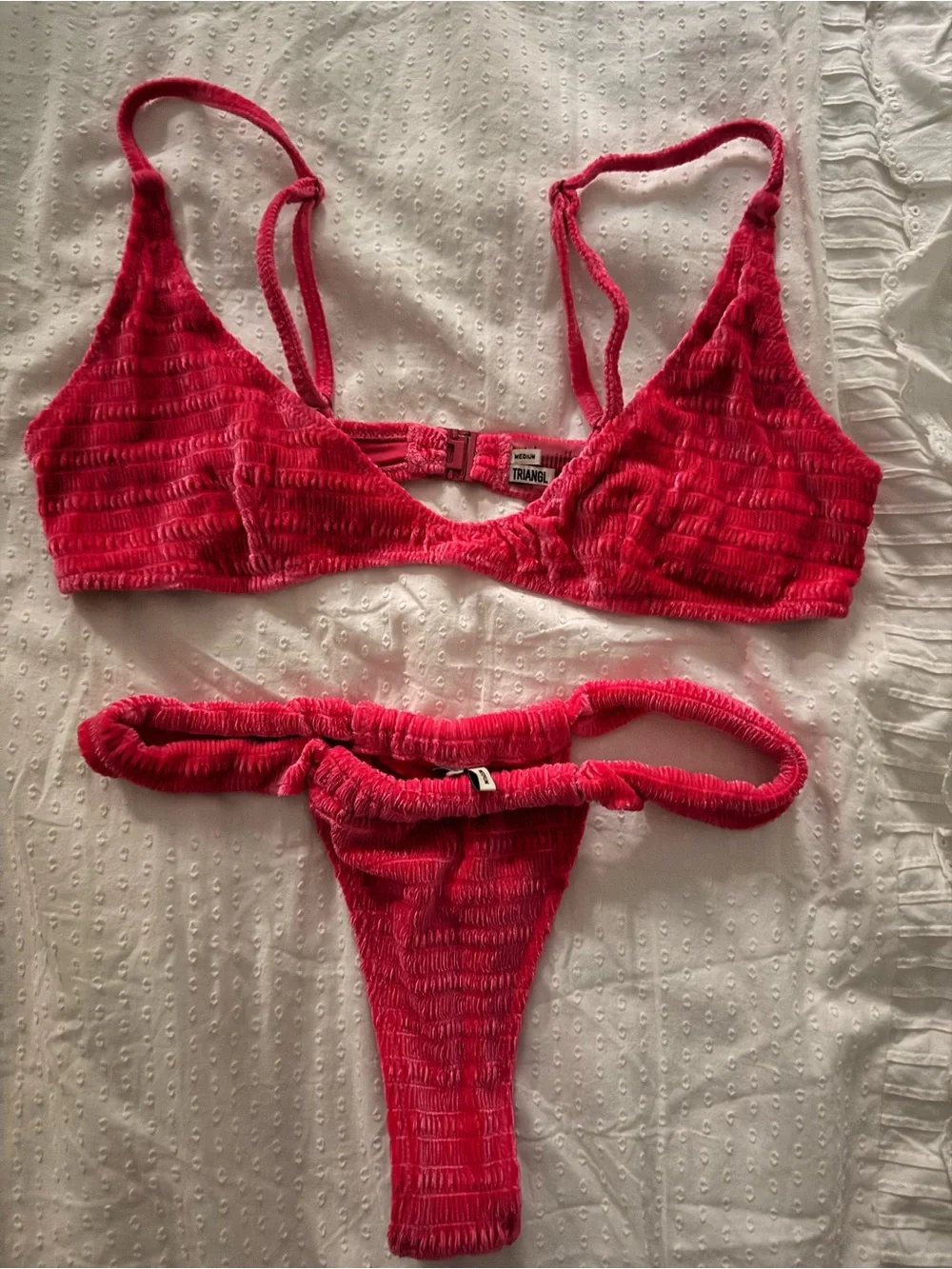 triangl swimwear Textured Hot Pink Bikini Set